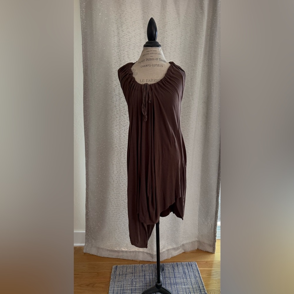 Brown Viridis Luxe Asymmetrical Dress